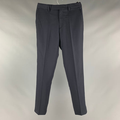 VIKTOR &amp; ROLF Taille 30 Pantalon habillé en laine unie marine Zip Fly