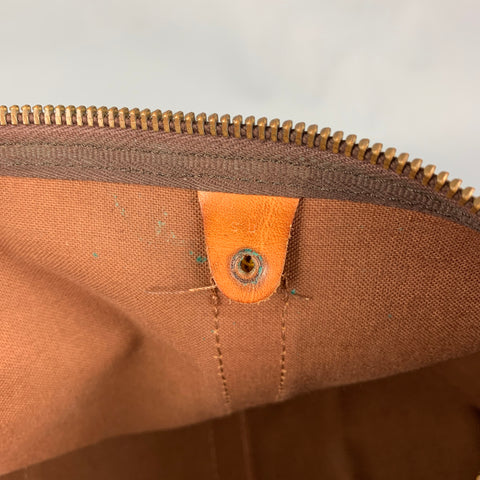 Vintage LOUIS VUITTON Keepall 45 Brown & Beige Monogram Coated Canvas Leather Bag