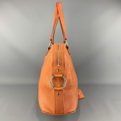 YSL Solid Burnt Orange Leather MUSE Tote Handbag