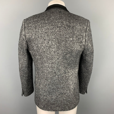 JUNYA WATANABE Size XL Silver & Black Tweed Wool Blend Sport Coat