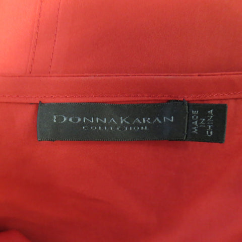 DONNA KARAN Size 4 Red Cotton Halter Top A Lline Shirt Dress