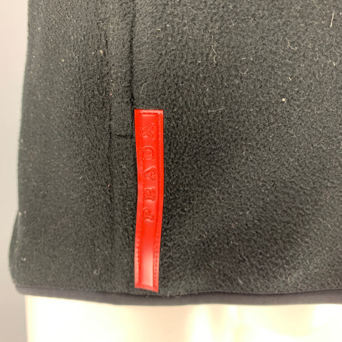 PRADA Size M Black Polyester Fleece Zip Up Vest
