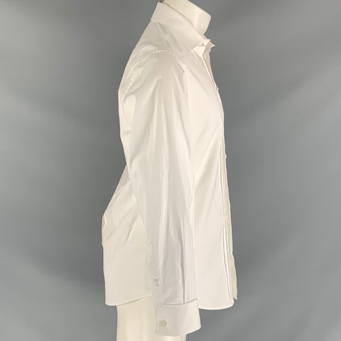 CH by CAROLINA HERRERA Size M White Solid Cotton French Cuff  Long Sleeve Shirt
