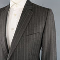 DOLCE & GABBANA 42 Regular Charcoal Pinstripe Wool Notch Lapel Suit DOLCE & GABBANA