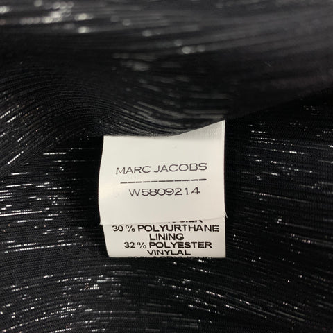 MARC JACOBS Abrigo con cinturón de tweed en mezcla de polivinilo en negro y dorado talla M