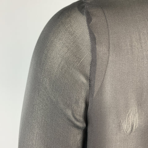 GIVENCHY 10 Black Gold Studded Silk Chiffon Resort 2010 Blouse