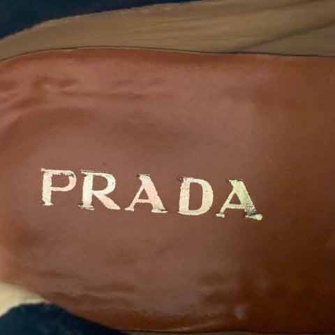 PRADA Size 12 Natural Suede Leather Ankle Boots