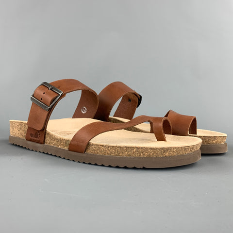 NATURE IS FUTURE Size 10 Brown Leather Straps Sandals