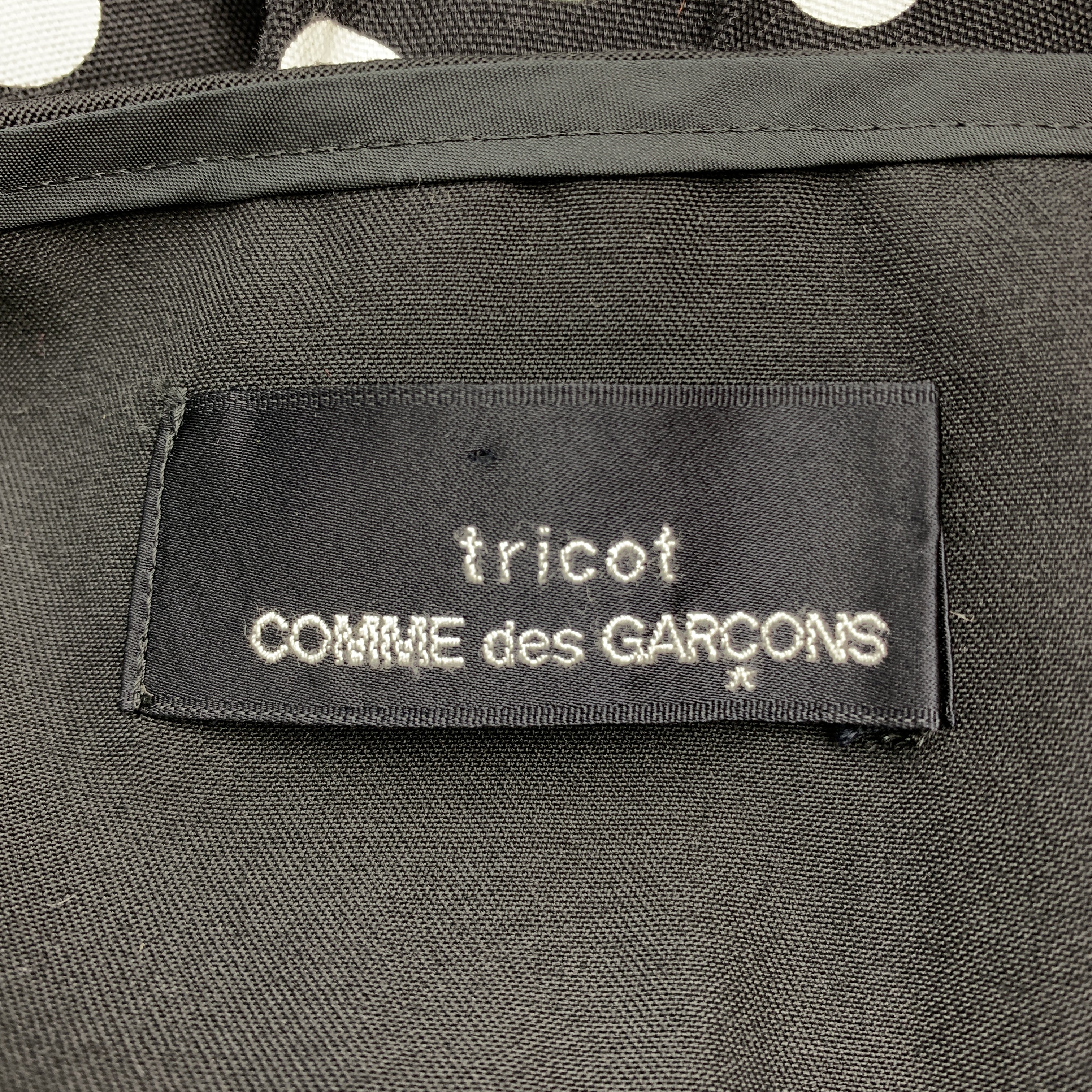 COMME des GARCONS Size S Black & White Polka Dot Pleated Leather