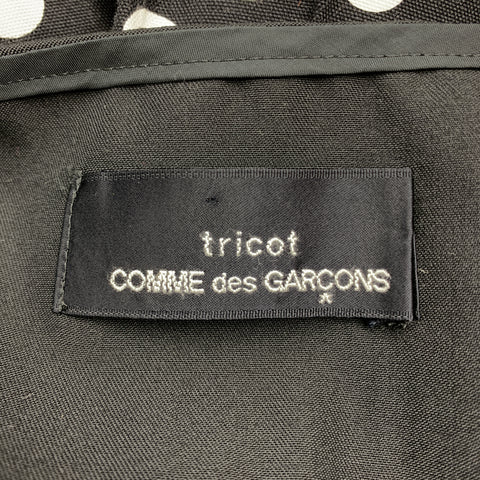 COMME des GARCONS Size S Black & White Polka Dot Pleated Leather Strap Kilt Skiirt