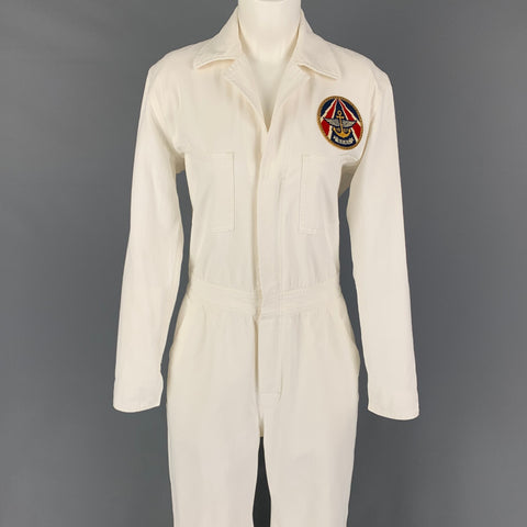 Collection RALPH LAUREN Taille 8 Combinaison militaire à manches longues en coton crème