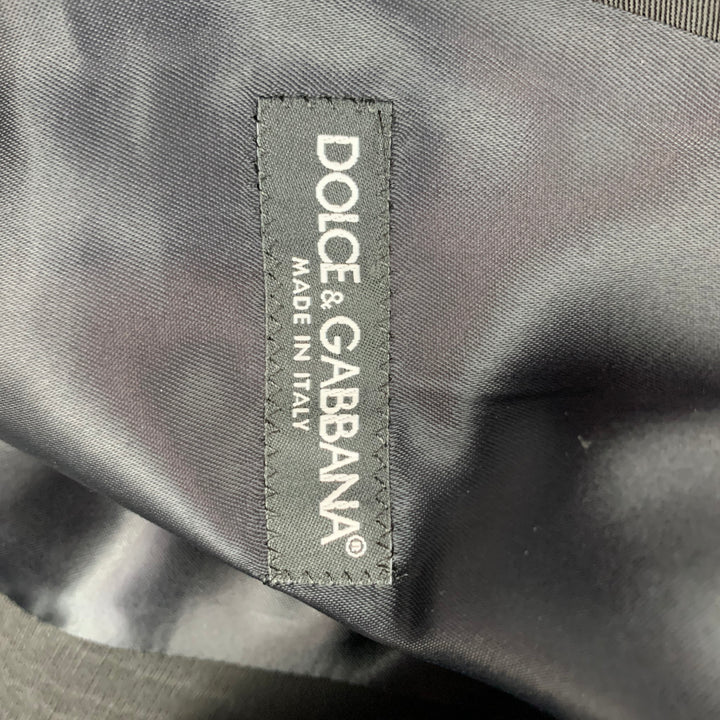 DOLCE & GABBANA Size 38 Black Silk Blend Shawl Collar Vest