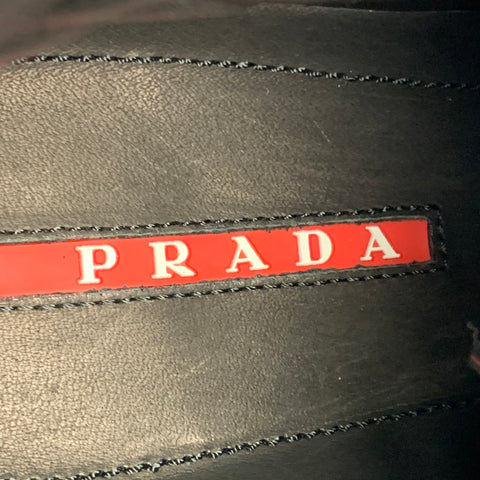 PRADA Size 10.5 Black Quilted Leather High Top Sneakers