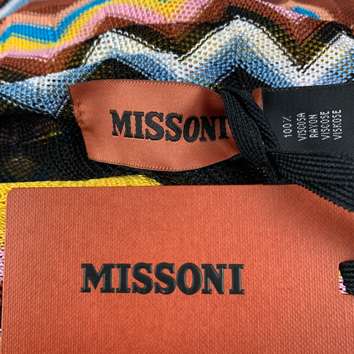 MISSONI Multi-Color Zig-Zag Rayon Scarves & Shawls