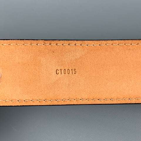 LOUIS VUITTON Size 38 Black Textured Epi Leather Belt