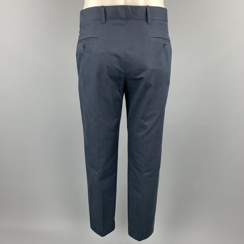 ANN DEMEULEMEESTER 38 Regular Navy Cotton Notch Lapel Suit