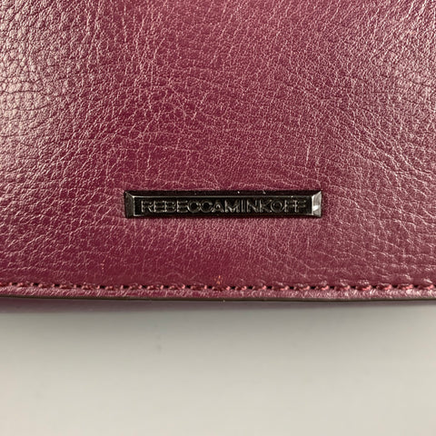 REBECCA MINKOFF Burgundy Quilted Chevron Leather Handbag