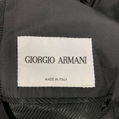 GIORGIO ARMANI Size 40 Black Wool Notch Lapel Sport Coat