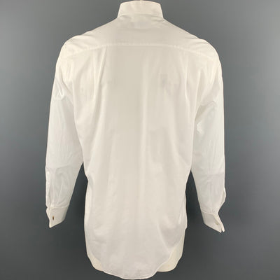 ERMENEGILDO ZEGNA Size L White Cotton French Cuffs Tuxedo Long Sleeve Shirt