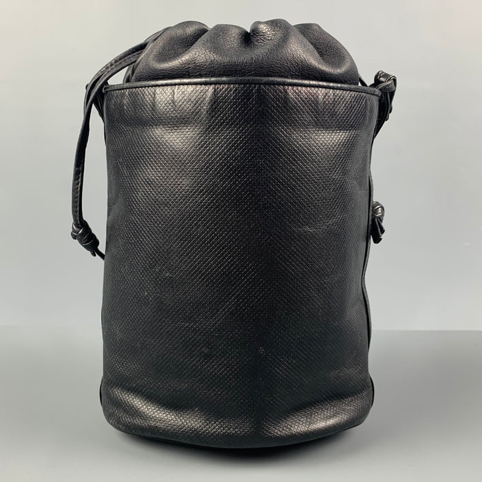 Vintage BOTTEGA VENETA Black Textured Leather Shoulder Bag