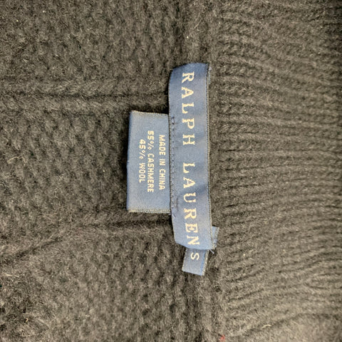 RALPH LAUREN Blue Label Size S Black Knitted Cashmere / Wool Cardigan