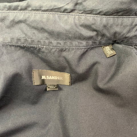 JIL SANDER Taille L Chemise à manches longues boutonnée en coton indigo