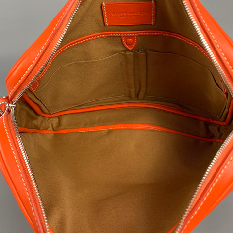 RALPH LAUREN Orange Leather Shoulder Rectangle Bag