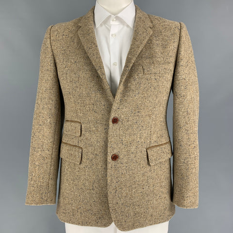SHIPLEY and HALMOS Size 42 Oatmeal Tweed Wool Notch Lapel Sport Coat