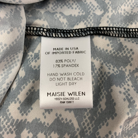 MAISIE WILEN Size XS Black & Beige Polyamide Blend Marbled Crew-Neck Casual Top