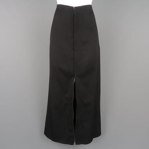 YOHJI YAMAMOTO Size XS / JP 1 Black Wool Double Zip Long A line Skirt