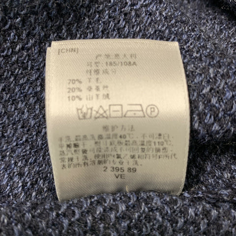 ERMENEGILDO ZEGNA Size XXL Navy Wool Blend V-Neck Pullover