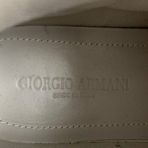 GIORGIO ARMANI Size 10 Black Alligator Embossed  Leather High Top Sneakers