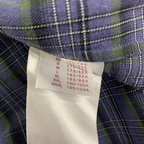 LOUIS VUITTON Size XL Purple Black Green Plaid Cotton Long Sleeve Shirt