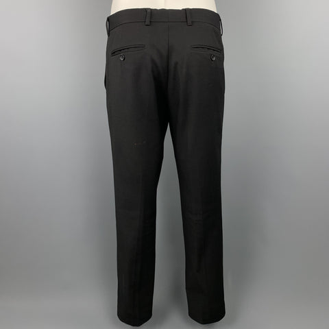 TOP MAN Size 40 Regular Black Polyester Blend Notch Lapel Suit