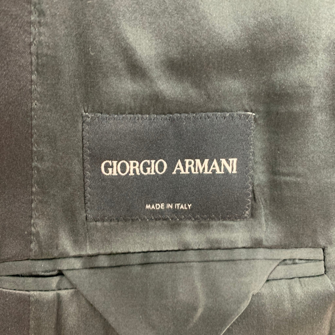 GIORGIO ARMANI Size 42 Black Metallic Peak Lapel Sport Coat – Sui 