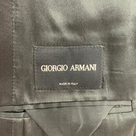 GIORGIO ARMANI Size 42 Black Metallic Peak Lapel Sport Coat