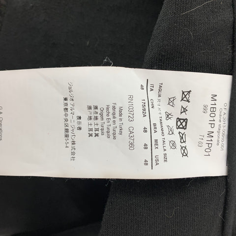 EMPORIO ARMANI Size 38 Black Textured Leather Zip Up Jacket