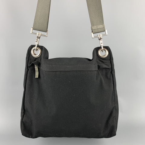 PRADA Black Polyamide Canvas Messenger Handbag