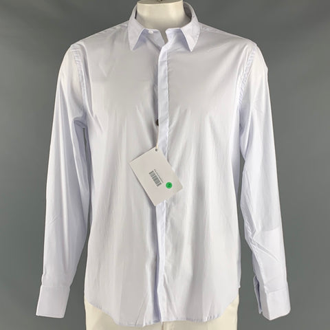 JOHN RICHMOND Taille XL Chemise à manches longues boutonnée en mélange de coton uni blanc