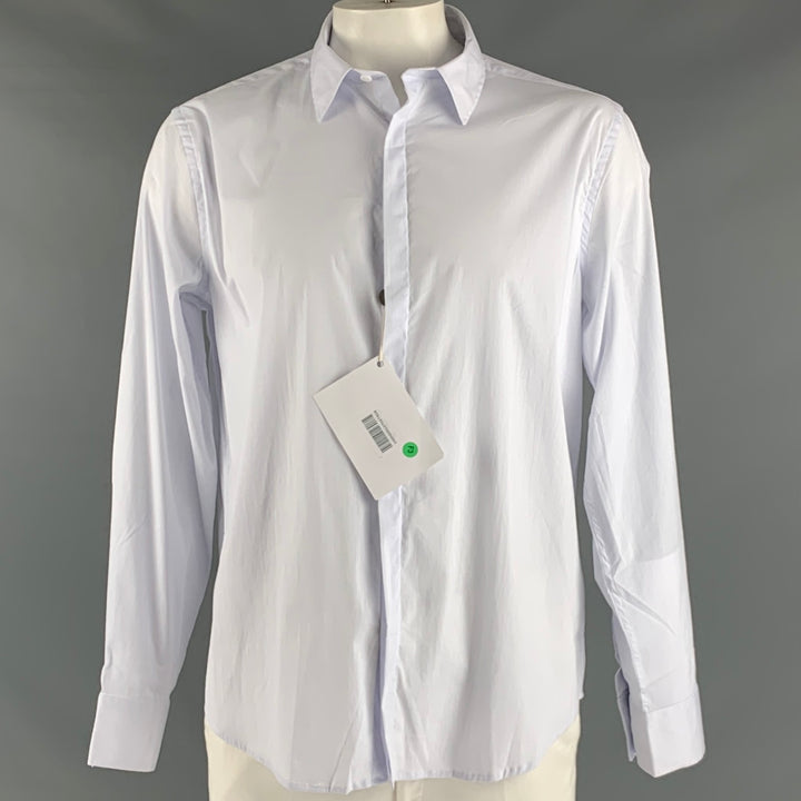 JOHN RICHMOND Taille XL Chemise à manches longues boutonnée en mélange de coton uni blanc