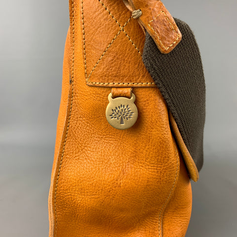 MULBERRY Brynmore Mustard Khaki Distressed Leather Messenger Bag