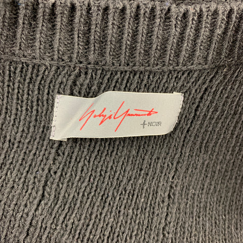 YOHJI YAMAMOTO NOIR Size S Black Knitted Wool Blend Cardigan