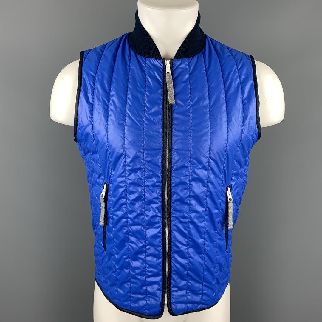 MICHAEL BASTIAN Size S Blue Quilted Polyamide Zip Up Vest