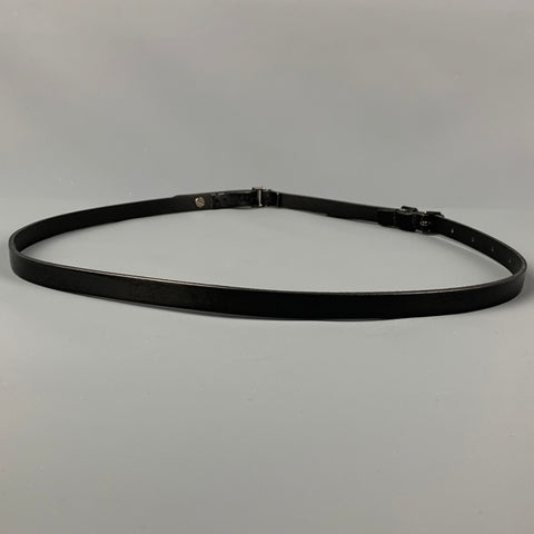 BURBERRY Size 2 Black Leather Skinny Belt