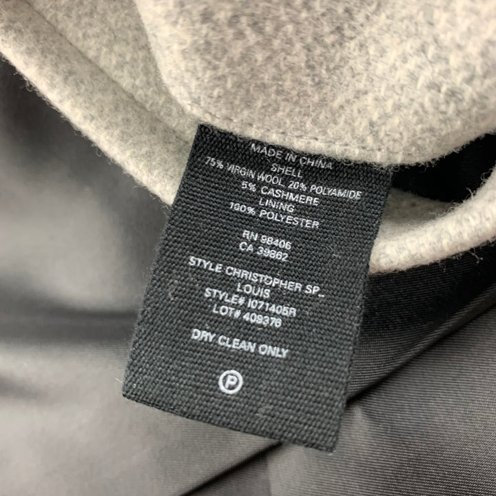 THEORY Taille L Veste en Cachemire Laine Vierge Gris Clair Chiné