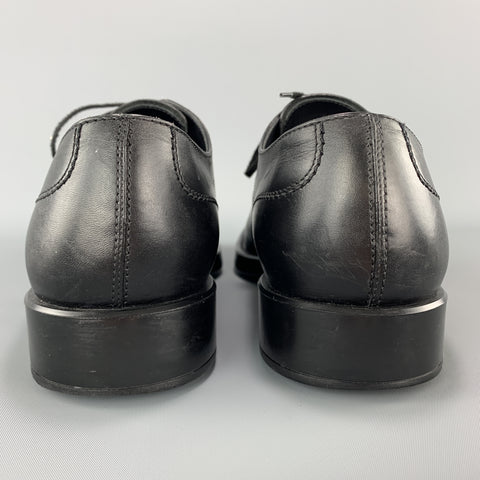 TOD'S Zapatos de vestir Derby con suela de goma y cordones de cuero negro talla 11