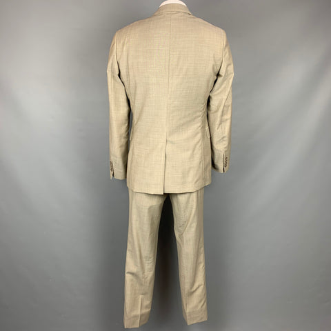 JOHN VARVATOS Size 42 Oatmeal Heather Wool / Mohair Notch Lapel Suit