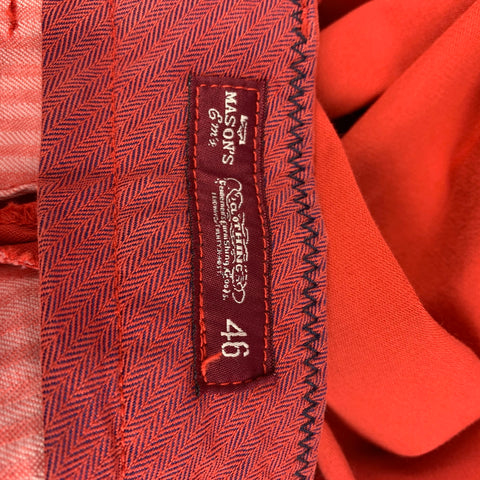 MASON'S Size 30 Orange Cotton Zip Fly Casual Pants