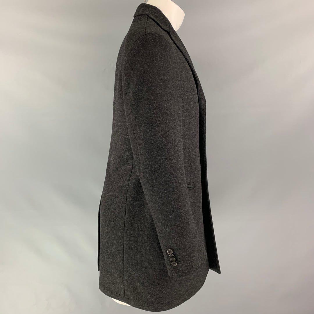 JOHN VARVATOS Size 40 Charcoal Grey Virgin Wool Coat