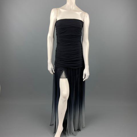 BCBGAXAZRIA Taille 6 Robe de cocktail en mousseline de soie ombrée noire